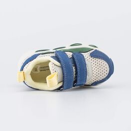 144307-12 Светящиеся кроссовки с LED для мальчика для мальчики бежевый,синий,зеленый фото №4