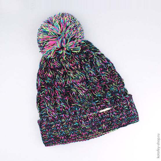 07811088-20 Шапка зимняя синяя для девочки светло-синий