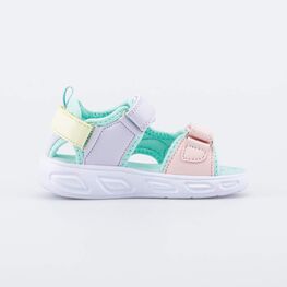 124033-11 Пляжные сандалии с LED Сердечки для девочки мятный фото №2