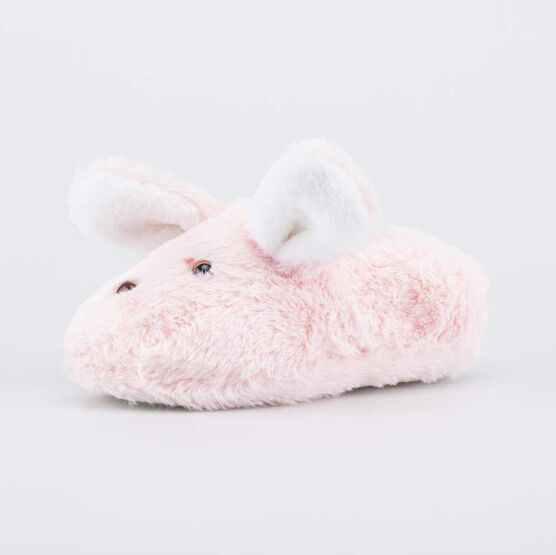 531340-11 Пушистые домашние тапочки Маленький зайка для девочки розовый