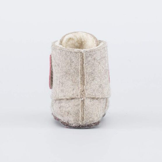 007014-43 Войлочные пинетки для девочки Сердце для девочки светло-серый фото №5