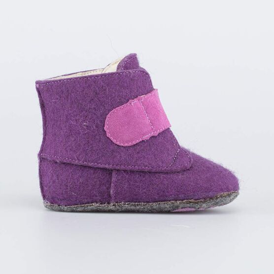 007014-45 Войлочные пинетки для девочки Сердце для девочки фиолетовый фото №2