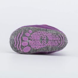 007014-45 Войлочные пинетки для девочки Сердце для девочки фиолетовый фото №3