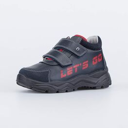 352352-23 Кожаные ботинки на липучках Lets GO для мальчики синий