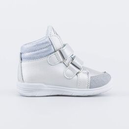 352345-23 Демисезонные ботинки на липучках Единорог для девочки серебристый фото №2