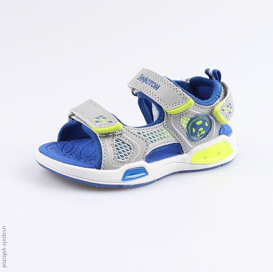 324020-12 Пляжная обувь с LED-подсветкой для мальчики сер-син