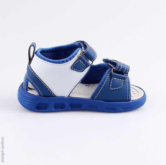 123009-11 Пляжная обувь с LED-подсветкой для мальчики син-бел фото №2