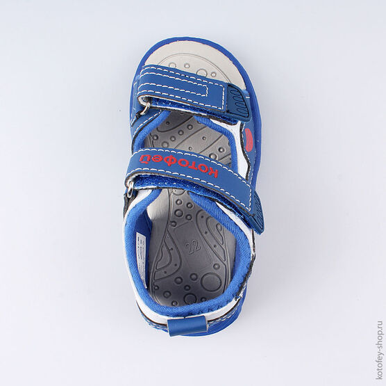 123009-11 Пляжная обувь с LED-подсветкой для мальчики син-бел фото №4