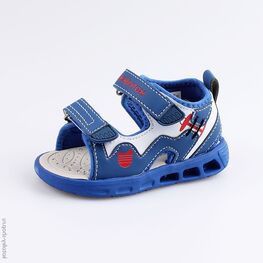 123009-11 Пляжная обувь с LED-подсветкой для мальчики син-бел