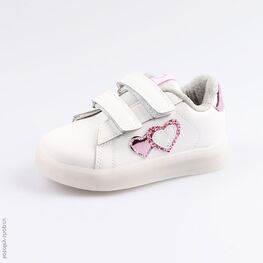 332111-71 Полуботинки с подсветкой для девочки персиковый