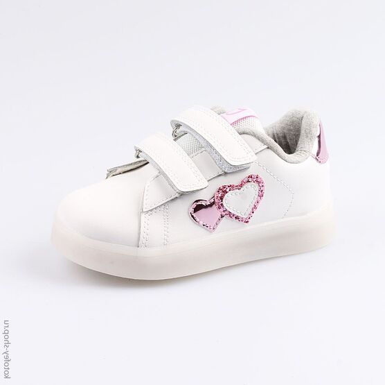 332111-71 Полуботинки с подсветкой для девочки персиковый