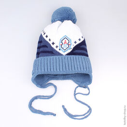 07711063-10 Шапка зимняя голубая для мальчики голубой