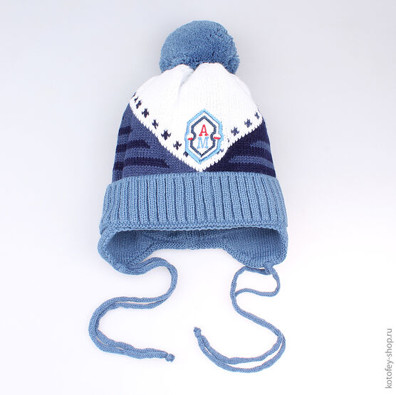 07711063-10 Шапка зимняя голубая для мальчики голубой