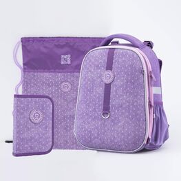 02817327-40 Школьный набор Формованный рюкзак, Мешок для сменной обуви, Пенал фиолетов. для девочки фиолетовый