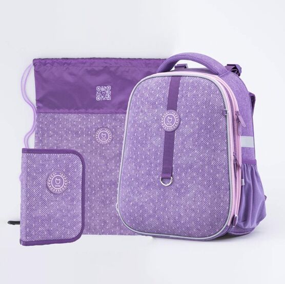 02817327-40 Школьный набор Формованный рюкзак, Мешок для сменной обуви, Пенал фиолетов. для девочки фиолетовый