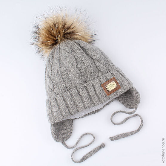 07711098-40 Шапка зимняя 80% шерсти серая для мальчики серый
