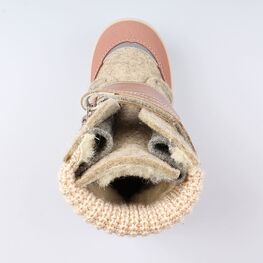 357005-42 Валенки на липучках Звездочка бежевый для девочки бежевый фото №4