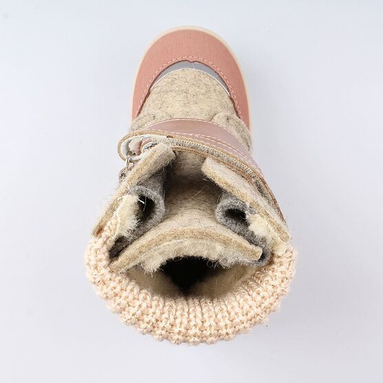 357005-42 Валенки на липучках Звездочка бежевый для девочки бежевый фото №4