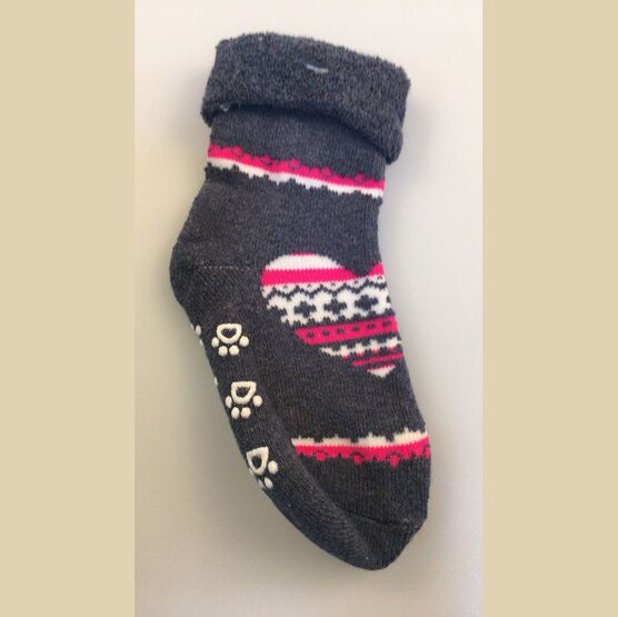 07842353-40 Носки детские с тормозами махровые сердце синий для девочки синий