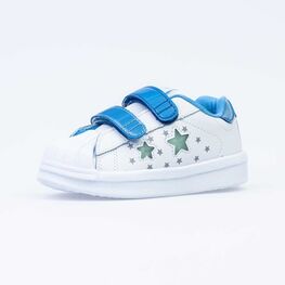 134018-71 Полуботинки с LED-подсветкой для мальчики бел-син