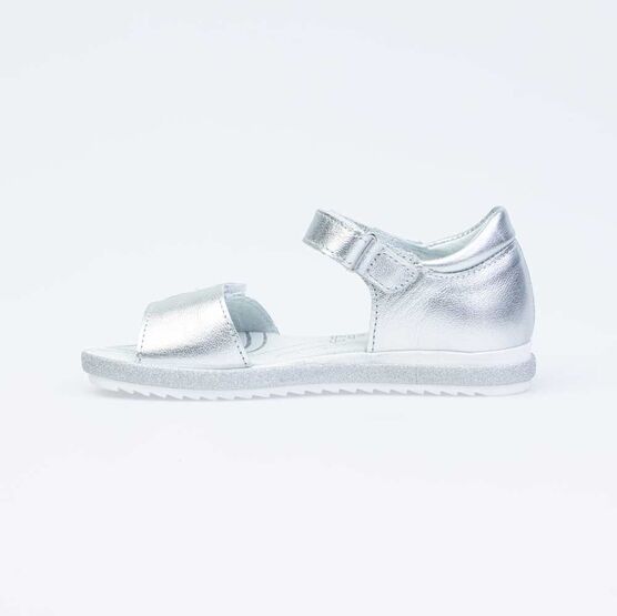 522149-21 Босоножки для девочки кожаные для девочки серебристый фото №2
