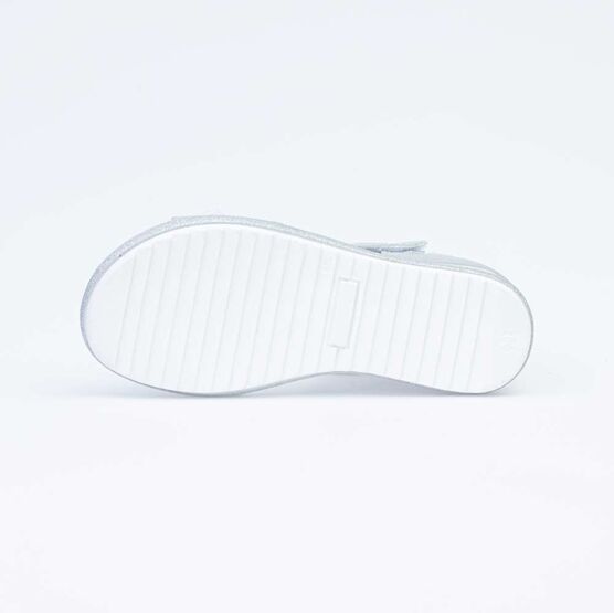 522149-21 Босоножки для девочки кожаные для девочки серебристый фото №3