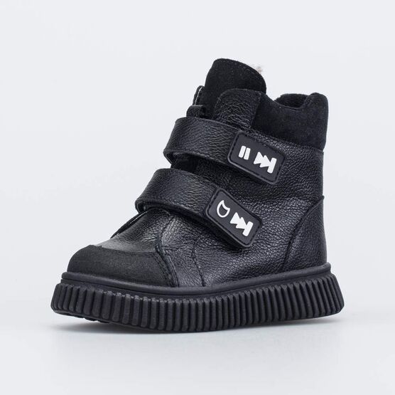 352395-51 Зимние ботинки на липучках для мальчики черный