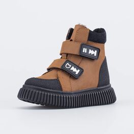 352395-53 Зимние ботинки на липучках для мальчики коричневый