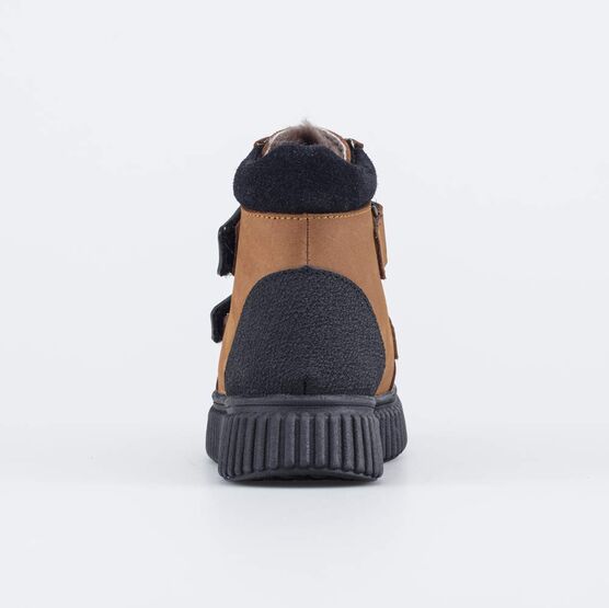 352395-53 Зимние ботинки на липучках для мальчики коричневый фото №5