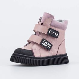 352396-52 Зимние ботинки с мехом для девочки розовый