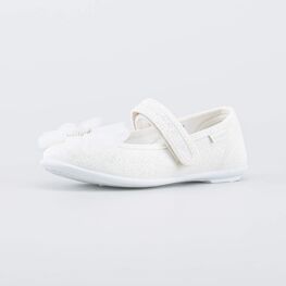 431197-72 Нарядные туфли с бантиком для девочки бежевый + золотой