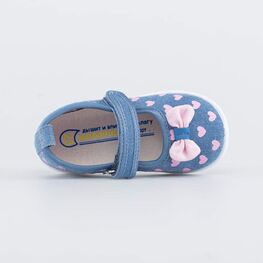 231212-11 Текстильные туфли для девочки для девочки голубой фото №4