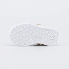 132175-14 Кожаные полуботинки на липучках для девочки бежевый фото №3