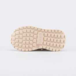 132177-21 Бежевые кожаные полуботинки для девочки для девочки бежевый + сиреневый фото №3