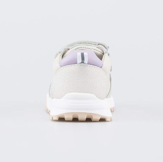 132177-21 Бежевые кожаные полуботинки для девочки для девочки бежевый + сиреневый фото №5