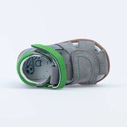 022125-22 Сандалии из натурального нубука для мальчика для мальчики сер-сал фото №4