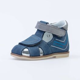 022125-21 Сандалии из натурального нубука для мальчика для мальчики син-сер