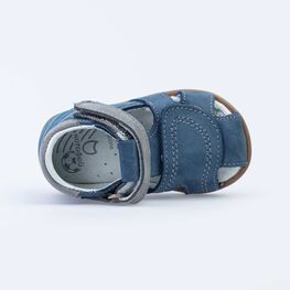 022125-21 Сандалии из натурального нубука для мальчика для мальчики син-сер фото №4