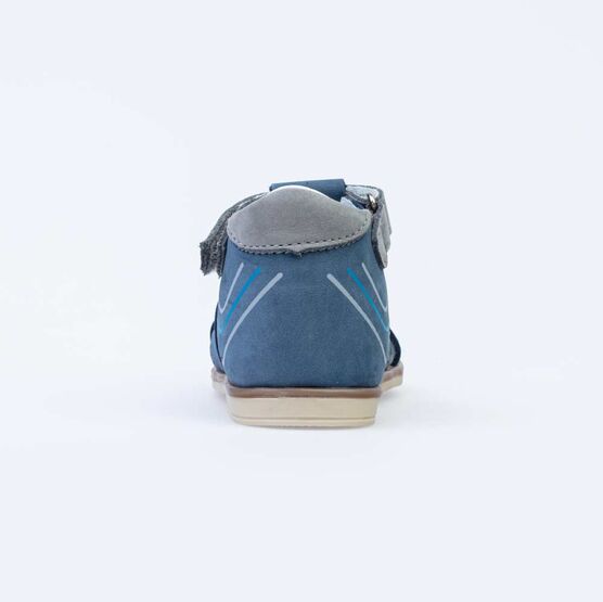 022125-21 Сандалии из натурального нубука для мальчика для мальчики син-сер фото №5