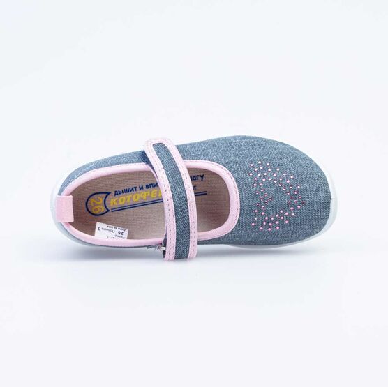 431114-13 Текстильная обувь для девочки син-роз фото №4