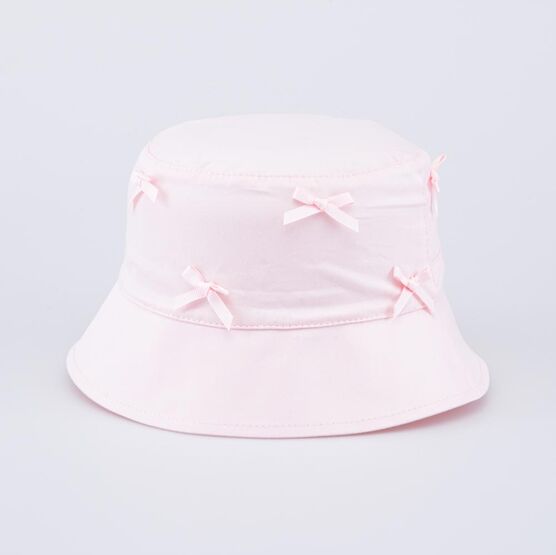 07810025-40 Хлопковая панама для девочки Бантики для девочки розовый
