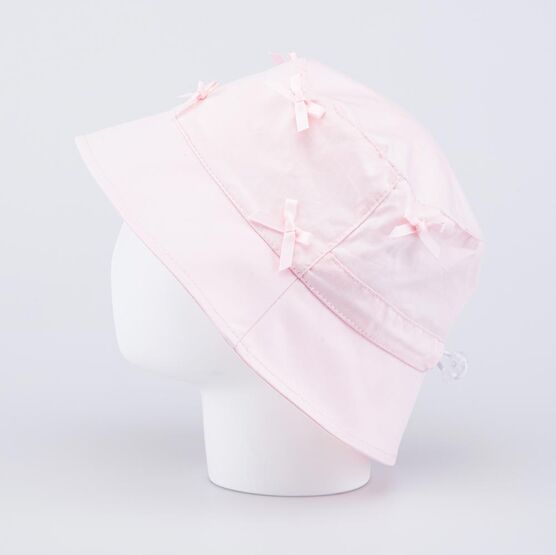 07810025-40 Хлопковая панама для девочки Бантики для девочки розовый фото №3