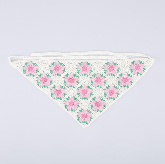 07810027-40 Ажурная вязаная косынка на лето для девочки разноцветный