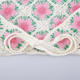 07810027-40 Ажурная вязаная косынка на лето для девочки разноцветный фото №4