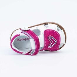 022073-27 Туфли летние для девочки бел-фук фото №4