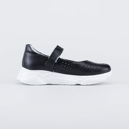 532291-23 Школьные кожаные туфли для девочки для девочки черный фото №2