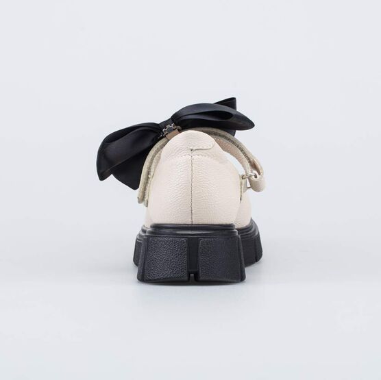 532310-22 Кожаные туфли для девочки для девочки бежевый фото №5