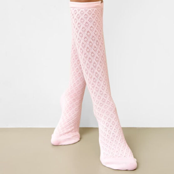 07842274-41 Розовые хлопковые гольфы с помпоном MF для девочки розовый