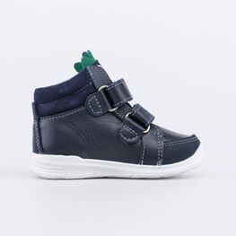 152303-23 Кожаные ботинки на липучках Динозавр для мальчики синий фото №2