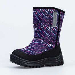 264007-44 Сапожки-дутики на липучке для девочки фиолетовый